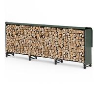 VOUNOT® Abri range-bûches 3m avec housse - Serre bûche en acier - Support bois de chauffage pour cheminée et extérieur