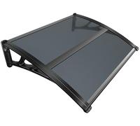 VOUNOT® Auvent de Porte d'entrée Toit Marquise en Polycarbonate Porte Résistante Toit Abri Protection Contre La Pluie et UV 100x80cm Anthracite