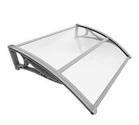 VOUNOT Marquise auvent de porte d'entrée 100x80 cm – polycarbonate transparent anti-UV gris