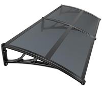 VOUNOT® Auvent de Porte d'entrée Toit Marquise en Polycarbonate Porte Résistante Toit Abri Protection Contre La Pluie et UV 200x80cm Anthracite