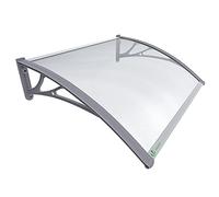 VOUNOT® Auvent de Porte d'entrée Toit Marquise en Polycarbonate Porte Résistante Toit Abri Protection Contre La Pluie et UV Gris Transparent 120cm*80cm