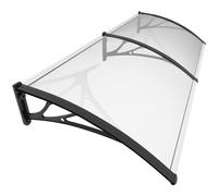 VOUNOT® Auvent pour porte d'entrée, 200 x 80 cm Auvent transparent en forme de pupitre Noir
