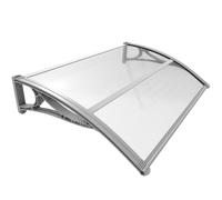 VOUNOT Auvent de porte marquise 120x80 cm transparent en Polycarbonate anti UV