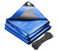 VOUNOT® Bâche de Protection en Polyéthylène 180g/m² Bâche Imperméable Ultra Lourde et Résistante Revêtue des Deux côtés avec Oeillets en Aluminium Couverture Étanche pour Jardin et Piscine Bleu 4x8m