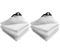 VOUNOT® Bâche de Protection en Polyéthylène 180g/m² Bâche Imperméable Ultra Lourde et Résistante Revêtue avec Oeillets en Aluminium Couverture Étanche pour Jardin, Piscine 1.5x6m Blanc (Lot de 2)