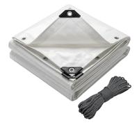 VOUNOT® Bâche de Protection en Polyéthylène 180g/m² Bâche Imperméable Ultra Lourde et Résistante Revêtue des Deux côtés avec Oeillets en Aluminium Couverture Étanche pour Jardin et Piscine Blanc 2x3m