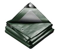 VOUNOT® Bâche de Protection en Polyéthylène 240g/m² Imperméable Ultra Lourde et Résistante Revêtue des Deux Côtés avec Oeillets en Aluminium Vert et Argent 1.5x6m