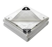 VOUNOT® Bâche de Protection en Polyéthylène 240g/m² Imperméable Ultra Lourde et Résistante Revêtue des Deux Côtés avec Oeillets en Aluminium Blanc 2x3m