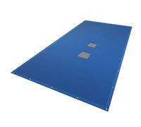 VOUNOT® Bâche piscine 4x8m avec oeillets alu et filet d'écoulement - Double couche - Polyéthylène 160g/m² - Couverture étanche bleu