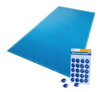 VOUNOT® Bâche piscine 4x9m avec oeillets alu - Double couche - Polyéthylène 160g/m² - Couverture étanche bleu foncé