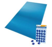 VOUNOT® Bâche piscine 8x14m avec oeillets alu - Double couche - Polyéthylène 160g/m² - Couverture étanche bleu foncé