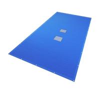 VOUNOT® Bâche piscine 4x9m avec oeillets alu et filet d'écoulement - Double couche - Polyéthylène 160g/m² - Couverture étanche bleu
