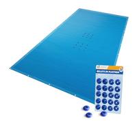 VOUNOT® Bâche piscine 4x9m avec oeillets alu - Double couche - Polyéthylène 160g/m² - Couverture étanche bleu foncé