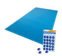 VOUNOT® Bâche piscine 4x7m avec oeillets alu - Double couche - Polyéthylène 160g/m² - Couverture étanche bleu foncé