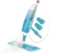 VOUNOT Balai pulvérisateur pour nettoyer les sols, serpillère en microfibre avec 2 tampons lavables et flacon rechargeable de 650 ml, serpillère rotative à 360 degrés pour bois dur, marbre, carrelage