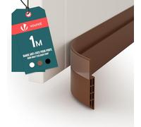 VOUNOT® Bas de Porte Isolant 100cm Découpable Boudin de Porte Coupe-Froid Anti Courant d’air Isolation Phonique Anti Bruit Joint Universel pour Entrée et Maison Marron