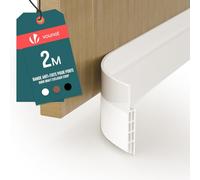 VOUNOT® Bas de Porte Isolant 200cm Découpable Boudin de Porte Coupe-Froid Anti Courant d’air Isolation Phonique Anti Bruit Joint Universel pour Entrée et Maison Blanc