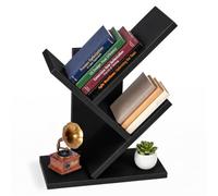 VOUNOT® Bibliothèque Arbre Étagère à Livres 30x16x40.5cm Noir | Rangement pour Livres Magazines et CD, Étagère Verticale Peu Encombrante, Anti-basculement, pour Salon Chambre et Bureau