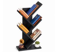 VOUNOT® Bibliothèque arbre étagère à livres 30x16x60cm - Anti-basculement - Noir