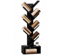 VOUNOT® Bibliothèque arbre étagère à livres 38x19x113cm - Anti-basculement - Noir