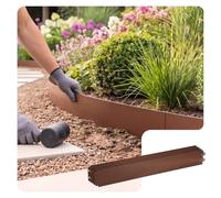 VOUNOT® Bordure de Jardin en Métal 20 m pour Gazon 100x13 cm Marron | Lot de 20, Bordure Gazon Flexible, Épaisseur 0.7 mm, Séparation pour Pelouse et Massif, pour Jardin Potager et Plantes