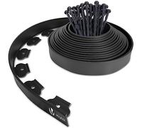 VOUNOT® Bordure de jardin flexible plastique 10m avec 30 piquets noir - hauteur 5cm - épaisseur 4mm - résistante aux intempéries