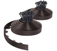 VOUNOT® Bordure de jardin flexible en PVC - 40 m x H 5 cm Marron - 80 piquets - Résistante aux intempéries