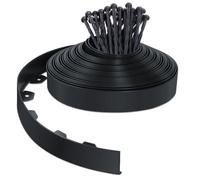 VOUNOT® Bordure de jardin flexible en PVC - 20 m x H 5 cm Noir - 40 piquets - Résistante aux intempéries