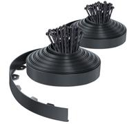 VOUNOT® Bordure de Jardin en Plastique 40 mètres avec 80 Piquets d'ancrage Bordurette de Pelouse Flexible Bordure de Gazon avec piquets Solides Idée de Jardin Hauteur 50mm Anthracite