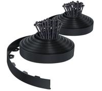 VOUNOT® Bordure de jardin flexible en PVC - 40 m x H 5 cm Noir - 80 piquets - Résistante aux intempéries