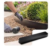 VOUNOT® Bordure de Jardin Gazon en Métal 30M Bordure de Séparation Résistante Clôture Flexible de Pelouse Epaisseur 0.7mm 100x13cm Lot de 30pcs pour Jardin Plantes Potager Noir