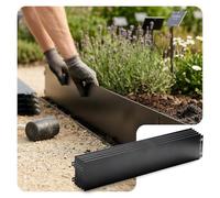 VOUNOT® Bordure de Jardin Gazon en Métal 35M Bordure de Séparation Résistante Clôture Flexible de Pelouse Epaisseur 0.7mm 100x18cm Lot de 35pcs pour Jardin Plantes Potager Noir