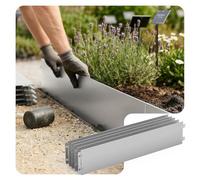 VOUNOT® Bordure de Jardin Gazon en Métal Galvanisé 30M Bordure de Séparation Résistante Clôture Flexible de Pelouse Epaisseur 0.7mm 100x18cm Lot de 30pcs pour Jardin Plantes Potager