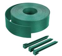 VOUNOT® Bordure de jardin haute flexible en PE - 20 m x H 8 cm Vert - 12 piquets - Épaisseur 3 mm - Résistante aux intempéries