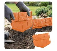 VOUNOT® Bordure de Jardin Imitation Pierre 2.14m Ultra Résistant sans Tranchées à Creuser Clôture Gazon Décorative Facile à Installer pour Allée Pelouse Parterre Lot de 14pcs Terracotta