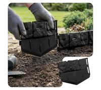 VOUNOT® Bordure de Jardin Imitation Pierre 21.4m Ultra Résistant sans Tranchées à Creuser Clôture Gazon Décorative Facile à Installer pour Allée Pelouse Parterre Lot de 140pcs Noir