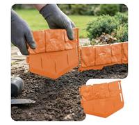 VOUNOT® Bordure de Jardin Imitation Pierre 21.4m Ultra Résistant sans Tranchées à Creuser Clôture Gazon Décorative Facile à Installer pour Allée Pelouse Parterre Lot de 140pcs Terracotta