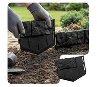 VOUNOT® Bordure de jardin imitation pierre 26.7m noir - Hauteur 14cm - Clôture gazon décorative ultra résistant - Lot de 175