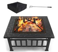 VOUNOT Brasero Exterieur pour Jardin Terrasses Feu en extérieur pour été et Foyer 81 * 81 * 45cm Poêle Chauffant Noir