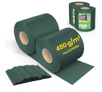 VOUNOT® Brise Vue Occultant Clôture en PVC 450 g/m² Protection Visuelle pour Jardin Lamelle Occultation 19 cm x 140 m avec 80 Clips de Fixation pour Panneau Grillagé Clôtures Rigides Vert