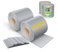 VOUNOT® Brise Vue Occultant Clôture en PVC 450 g/m² Protection Visuelle pour Jardin Lamelle Occultation 19 cm x 140 m avec 80 Clips de Fixation pour Panneau Grillagé Clôtures Rigides Gris Clair