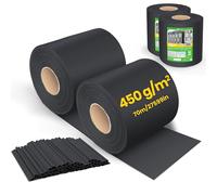 VOUNOT® Brise Vue Occultant Clôture en PVC 450 g/m² Protection Visuelle pour Jardin Lamelle Occultation 19 cm x 140 m avec 80 Clips de Fixation pour Panneau Grillagé Clôtures Rigides Noir