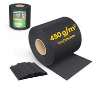 VOUNOT® Brise Vue Occultant Clôture en PVC 450 g/m² Protection Visuelle pour Jardin Lamelle Occultation 19 cm x 70 m avec 40 Clips de Fixation pour Panneau Grillagé Clôtures Rigides Noir