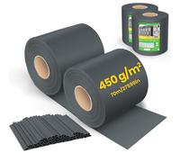 VOUNOT® Brise Vue Occultant Clôture en PVC 450 g/m² Protection Visuelle pour Jardin Lamelle Occultation 19 cm x 140 m avec 80 Clips de Fixation pour Panneau Grillagé Clôtures Rigides Anthracite