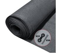 VOUNOT® Brise vue occultant en HDPE 150g/m² 1.5x10m avec attaches de fixation anthracite