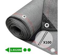 VOUNOT® Brise vue occultant en HDPE 230g/m² 1.8x20m avec attaches de fixation gris