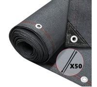 VOUNOT® Brise vue occultant en HDPE 230g/m² 1x10m avec attaches de fixation anthracite