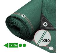 VOUNOT Brise-vue occultant en HDPE 230 g/m² 1x10m UV résistant avec attaches Vert