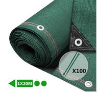 VOUNOT® Brise vue occultant en HDPE 230g/m² 1x20m avec attaches de fixation vert