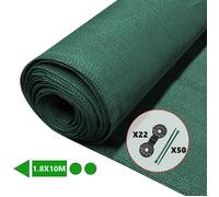 VOUNOT® Brise vue occultant en HDPE 90g/m² 1.8x10m avec attaches de fixation vert